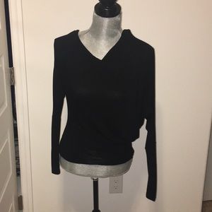 Marciano black drape long sleeve shirt S